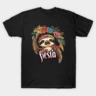 Happy sloth cinco de mayo let's fiesta T-Shirt